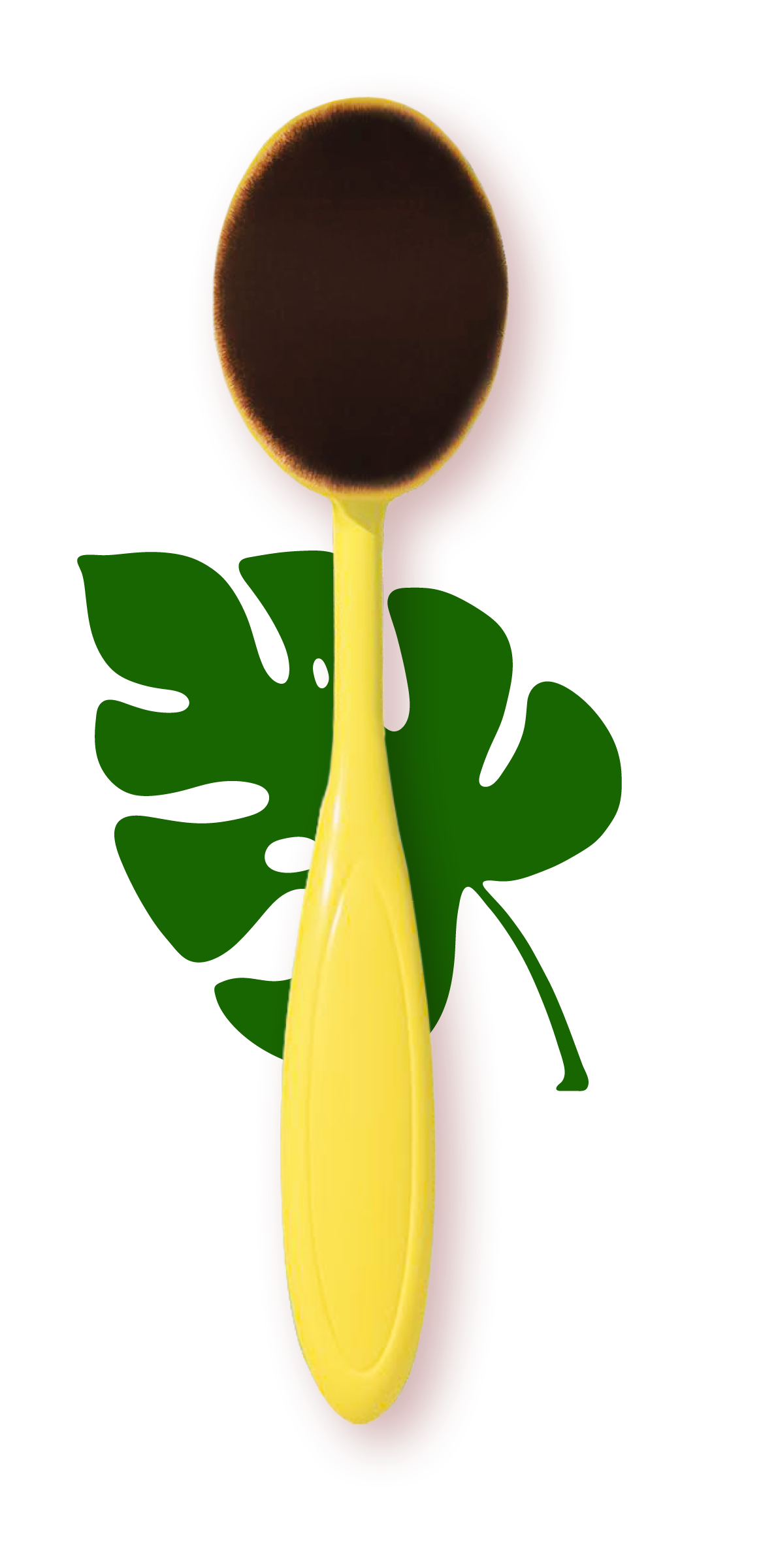 Sun safe brush with a green leaf behind