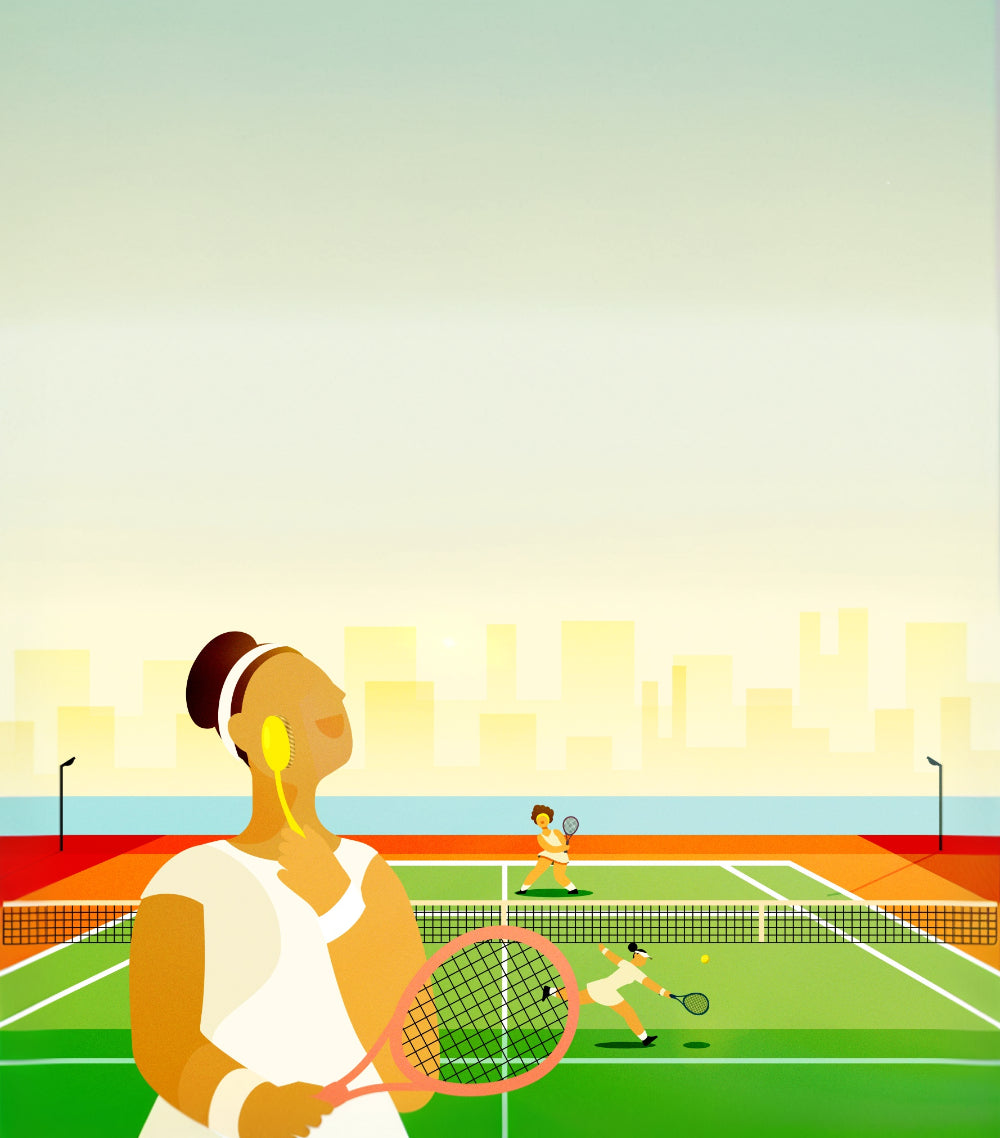 SunSafeBrush Tennis Scene Mobile