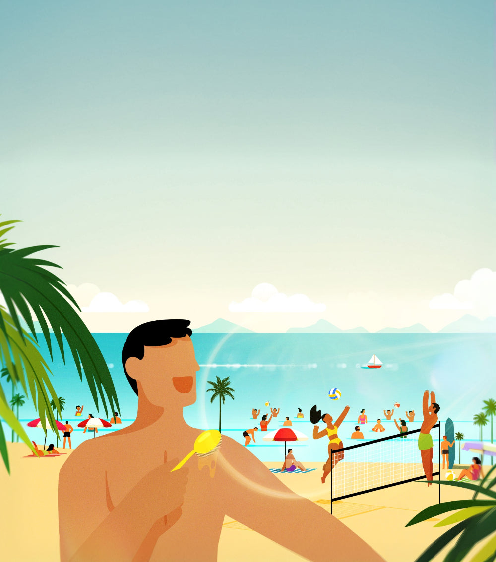 SunSafeBrush Beach Scene Mobile