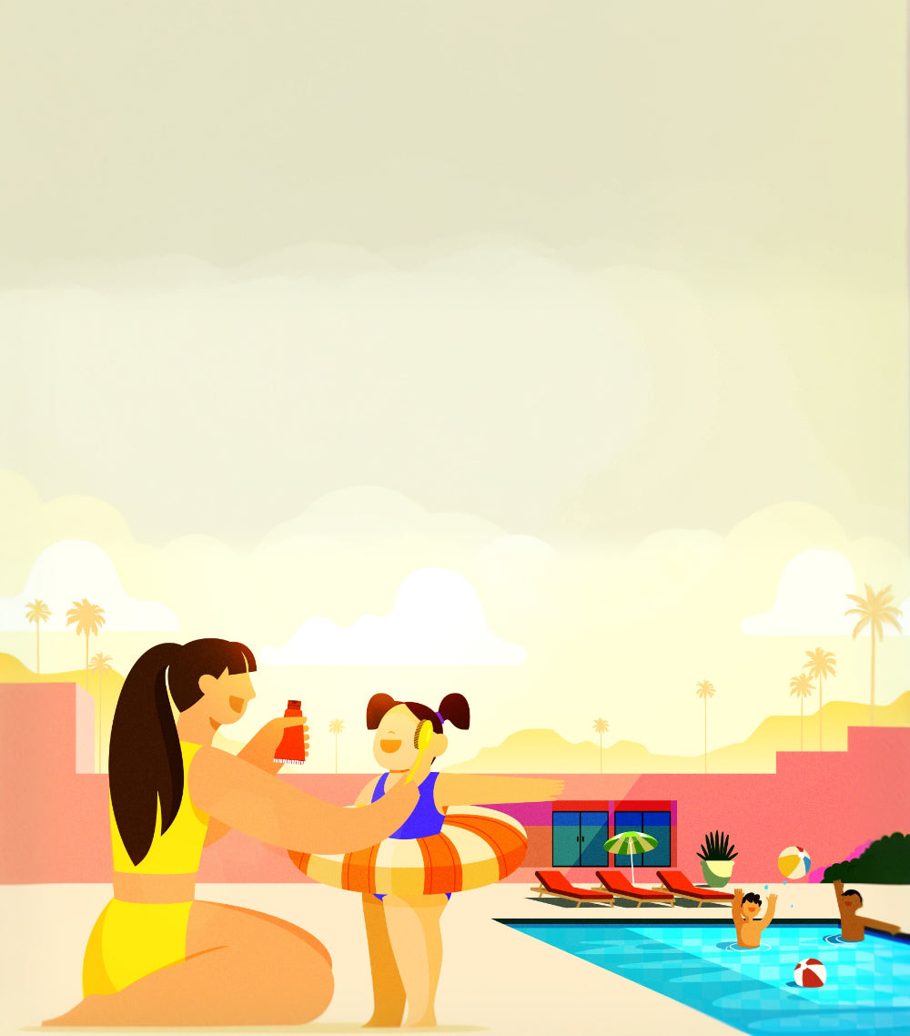 Sun Safe Brush Swimming Pool Scene Mobile